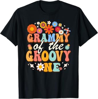 Grammy of Groovy One Matching Family First Birthday Party T-Shirt