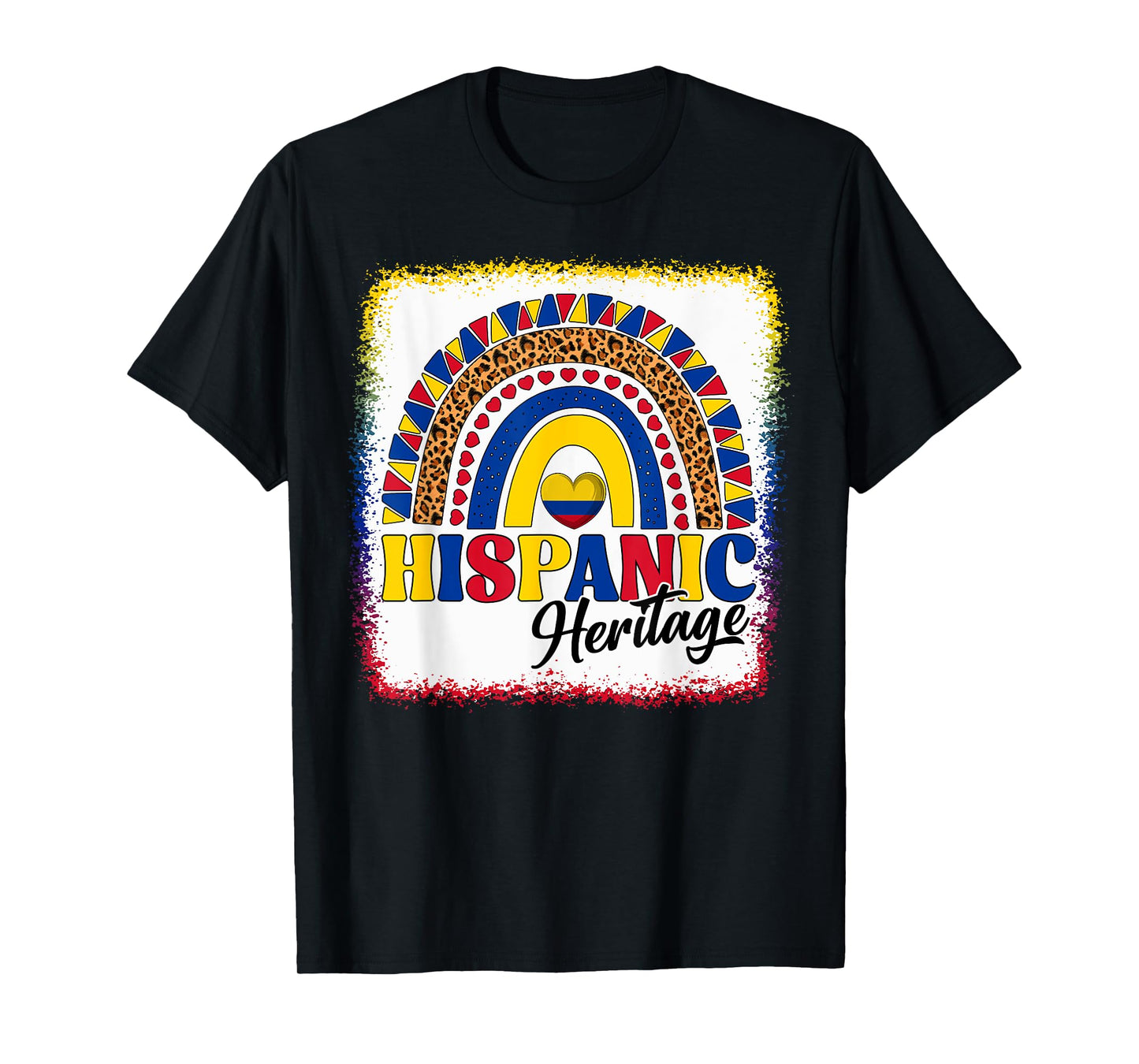 Colombia Hispanic Heritage Month Colombian Flag Boho Rainbow T-Shirt