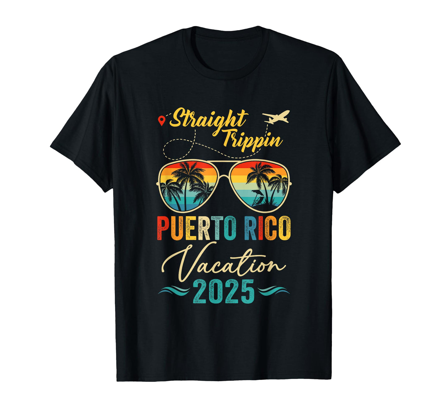 Straight Trippin Puerto Rico 2025 Family Summer Vacation T-Shirt