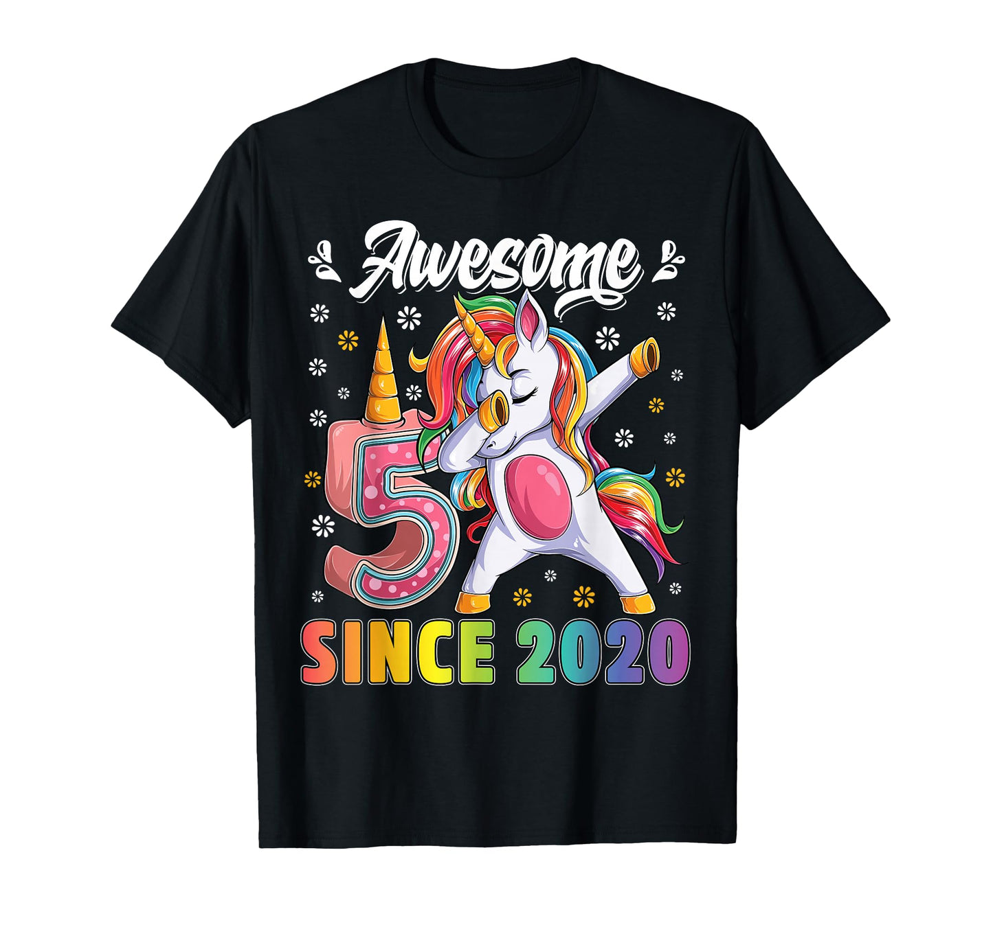 birthday girl shirt 5 years old unicorn 5th bday Girls party T-Shirt