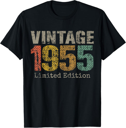 Vintage 1955 Limited Edition 70th Birthday Gifts 70 Year Old T-Shirt
