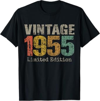 Vintage 1955 Limited Edition 70th Birthday Gifts 70 Year Old T-Shirt
