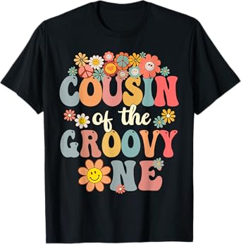 Cousin of Groovy One Matching Family 1st Birthday Party T-Shirt