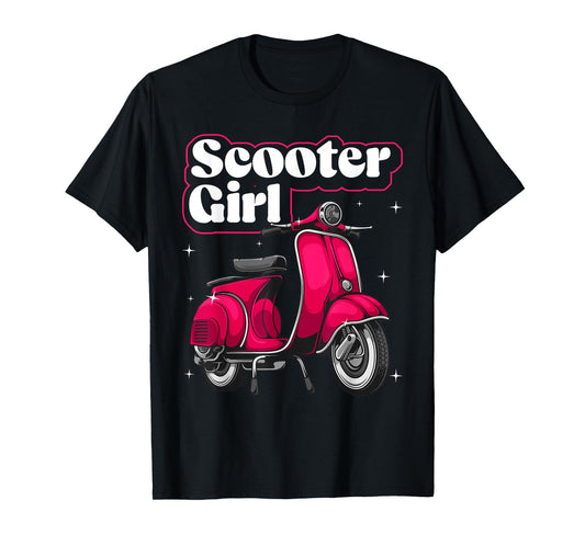 Funny Scooter Girl Art For Women Kids Scooter Life Lover T-Shirt