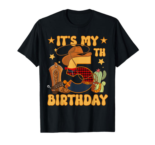 It's My 5th Birthday Cowboy Rodeo Horse 5 Year Old Bday Boy T-Shirt