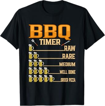 BBQ Timer Raw Rare Medium Well Done Grill Lovers T-Shirt