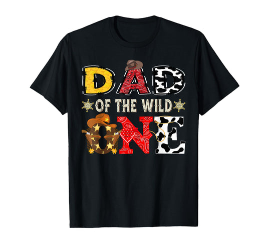 Dad of The Wild One 1St Birthday Boy Western Cowboy T-Shirt