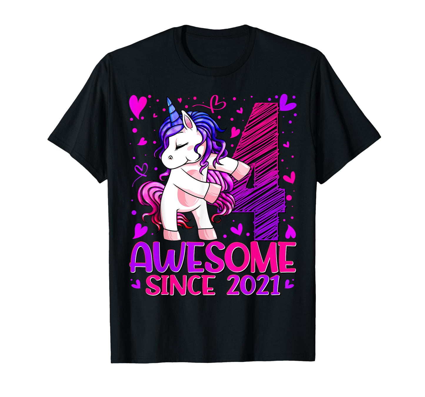 4 Year Old Unicorn Gifts For Girls 4th Birthday Girl Party T-Shirt