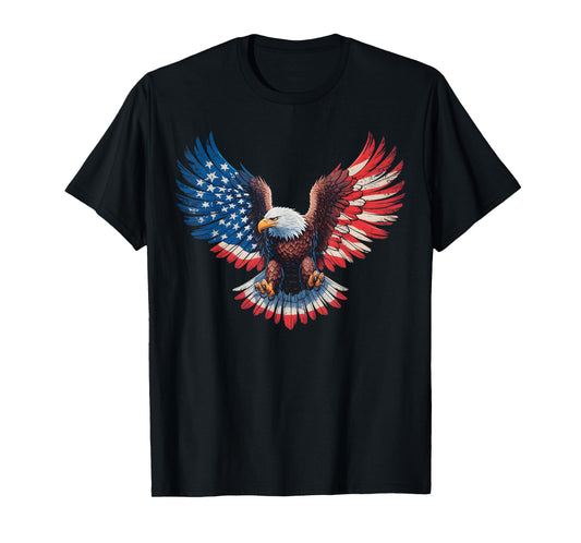 American Flag Bald Eagle Patriotic Pride 4th of July USA T-Shirt