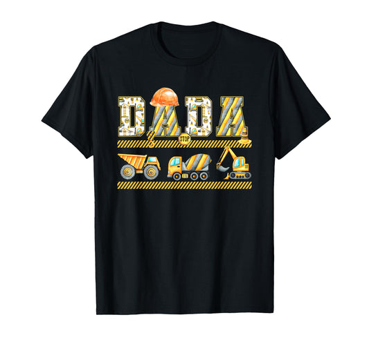 Funny Dada Construction Excavator Kids Matching Family Party T-Shirt