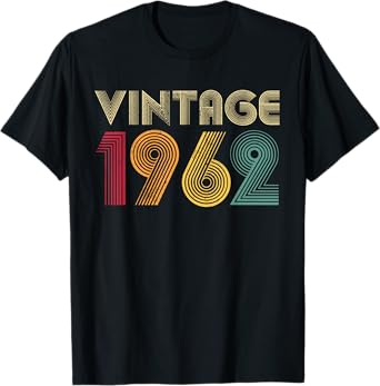 Vintage 1962 63rd Birthday Gift 63 Years Old Men Women Retro T-Shirt
