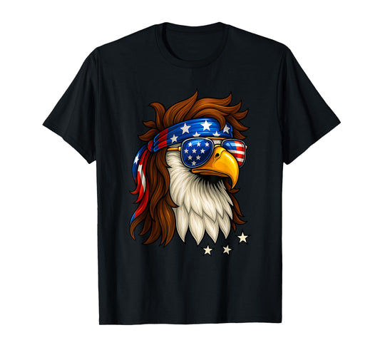 Bald Eagle In Sunglasses American Flag 4th Of July Patriotic T-Shirt