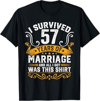 57th Wedding Anniversary shirt Couples Husband Wife 57 Years T-Shirt
