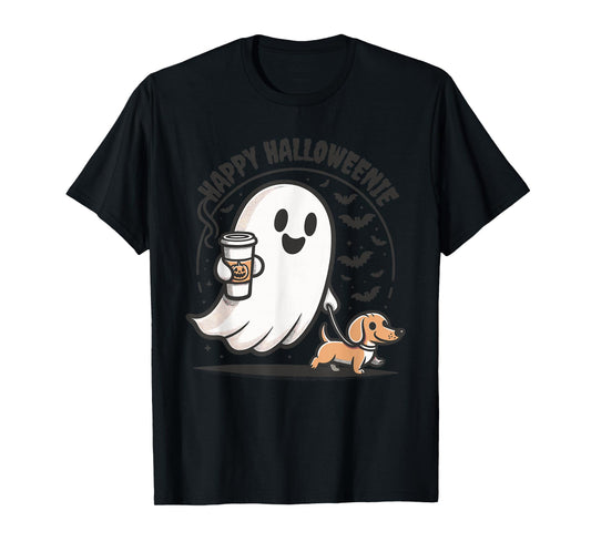 Happy Halloweenie Ghost Dachshund Halloween Dachshund Lover T-Shirt