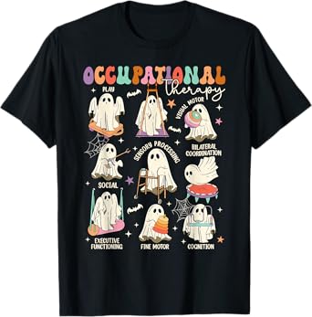 OT Occupational Therapy Therapist Spooky OTA Halloween Ghost T-Shirt