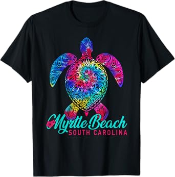 Myrtle Beach South Carolina Shirt Tribal Tie Dye Sea Turtle T-Shirt