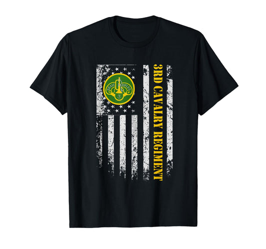 3rd Armored Cavalry Regiment Veteran Vintage Flag Patriotic T-Shirt