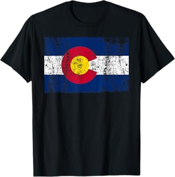 State of Colorado Flag T Shirt Gift For Men Women Vintage T-Shirt