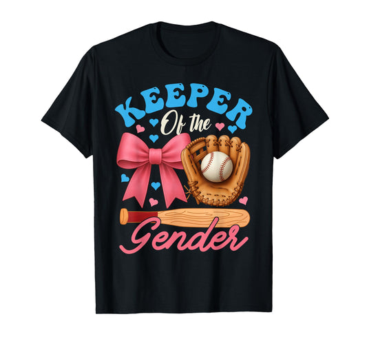 Baseball or Bows Keeper Of The Gender reveal women men Party T-Shirt