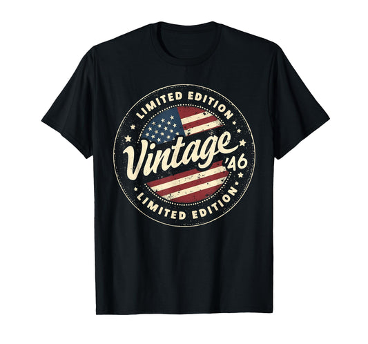 Vintage 79th birthday men Born 1946 79 years old Bday mens T-Shirt