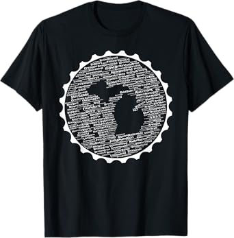 Cracked Toad Design Co. Michigan Breweries T-Shirt - Unisex-Adults, Black, Small