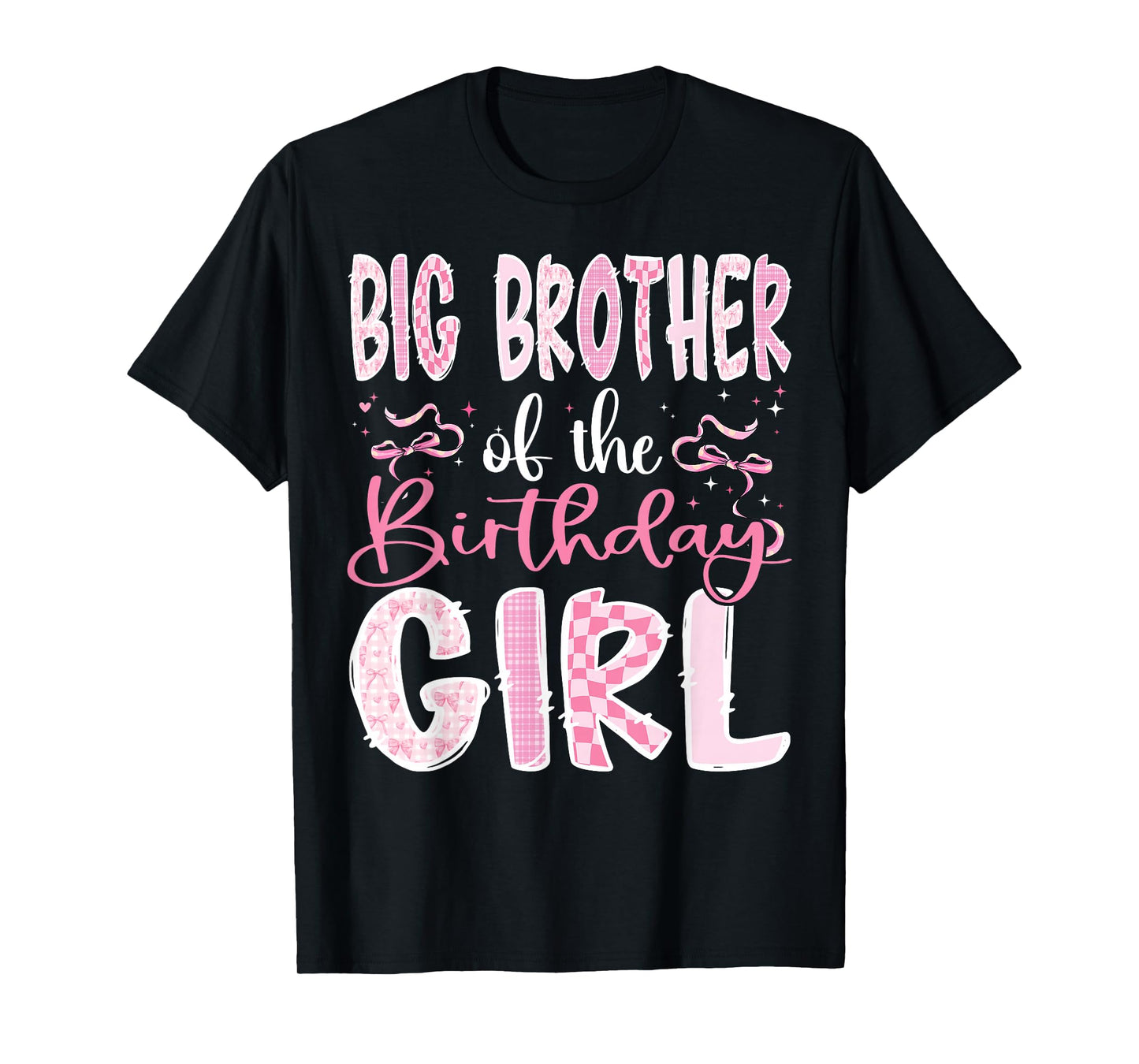Big Brother of The Birthday Girl Pink Coquette Bow Family T-Shirt