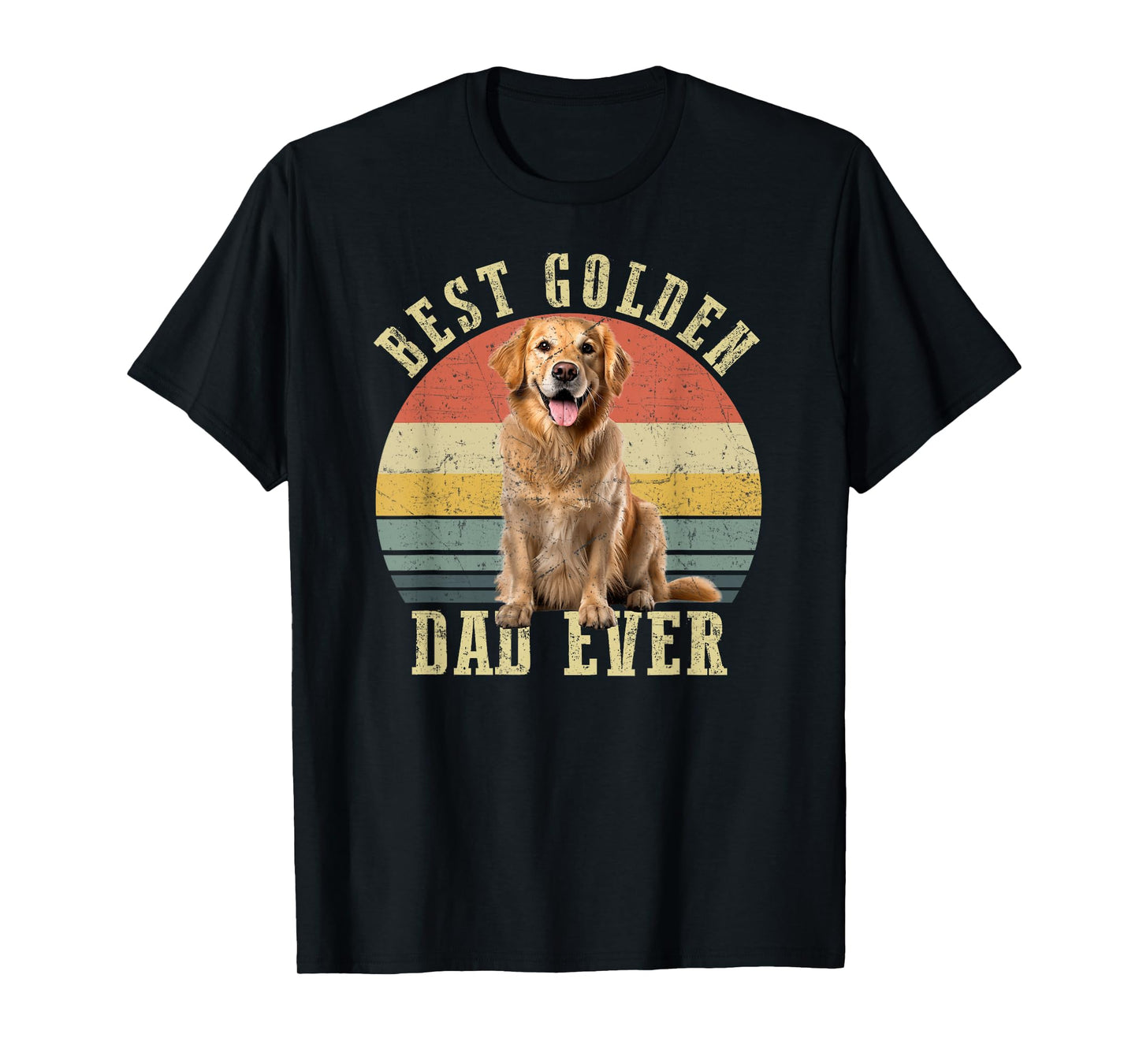 Best Golden retriever Dad Ever Retro Dog Vintage T-Shirt