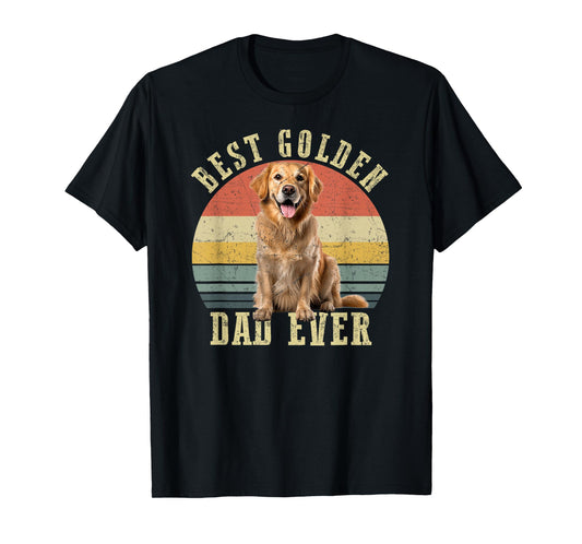 Best Golden retriever Dad Ever Retro Dog Vintage T-Shirt