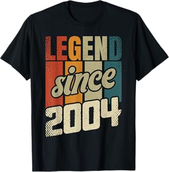 21st Birthday Man Woman 21 Years 2004 Decorative Funny Gift T-Shirt