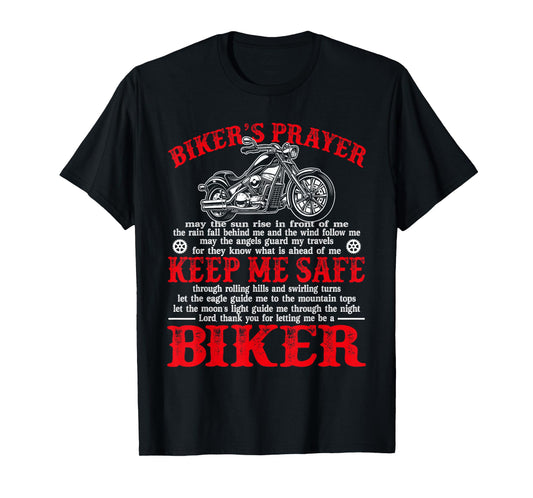 Biker's Prayer Vintage Motorcycle Biker Biking Motorcycling T-Shirt