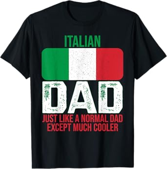 Vintage Italian Dad Italy Flag Design For Father's Day T-Shirt