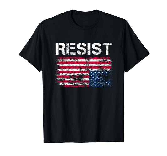 Resist American Flag Upside Down Distress Vintage T-Shirt