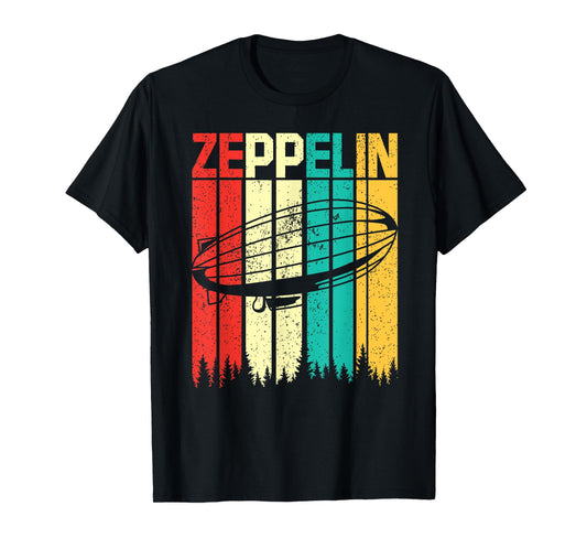 Vintage Zeppelin Funny Sunset Airship Pilot Dirigible Lovers T-Shirt