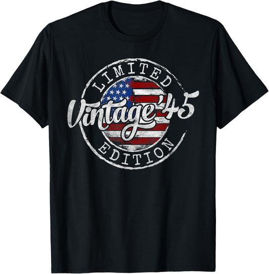 Vintage 1945 80th Birthday Gifts For Men Women 80 Year Old T-Shirt