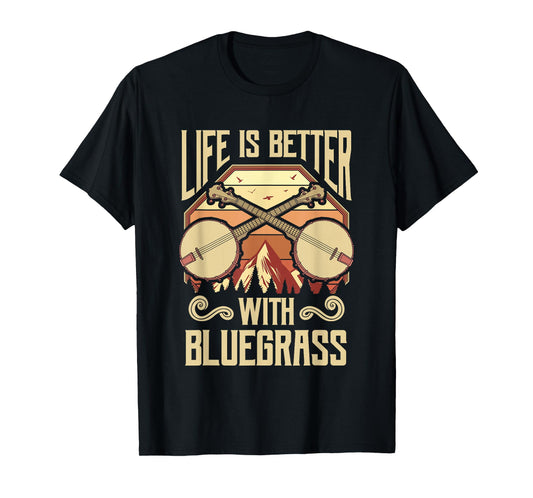Banjo Vintage Retro Bluegrass Music Fans Banjo Player T-Shirt