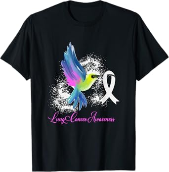 White Ribbon Lung Cancer Survivor Gift Lung Cancer Awareness T-Shirt