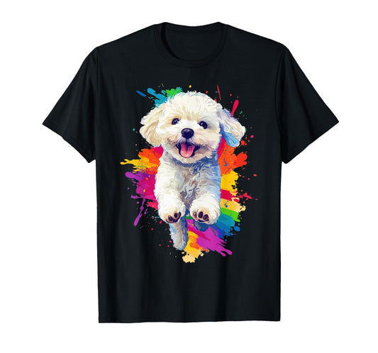 Cavachon Lovers Colorful Splash Art Cavachon Dog T-Shirt for Men Women Girls Kids