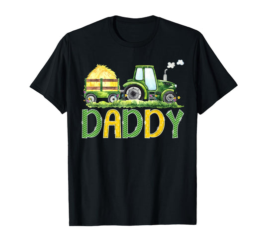 Daddy Funny Birthday Boy Tractor Farm Truck Matching T-Shirt