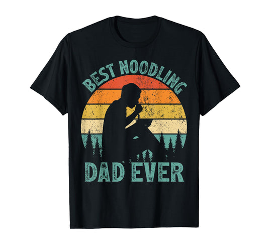 Mens Funny Vintage Best Noodling Dad Ever Father's Day T-Shirt