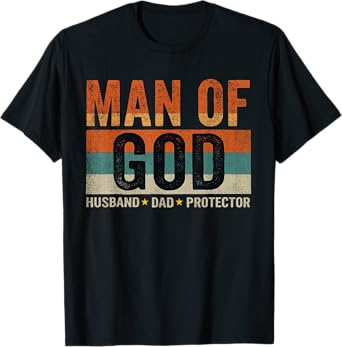 Husband Daddy Protector Hero Christian Dad Father's Day T-Shirt