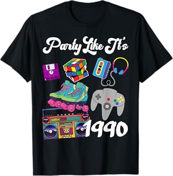 Retro Party Like It's 1990 30th Birthday Tees T-Shirt