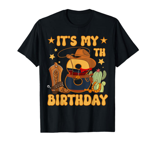 It's My 8th Birthday Cowboy Rodeo Horse 8 Year Old Bday Boy T-Shirt