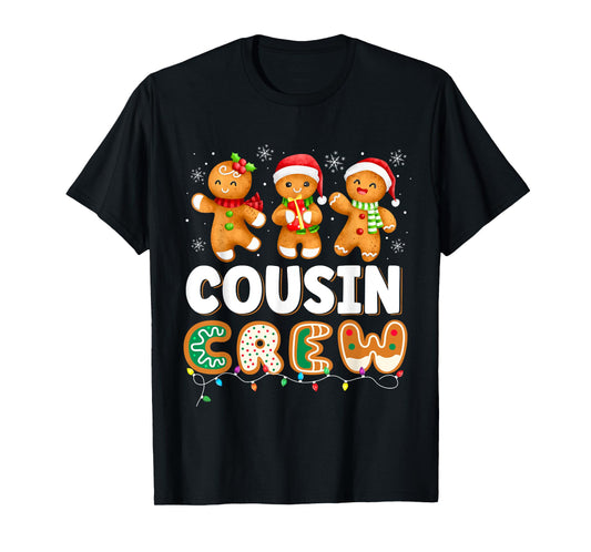 Cousin Crew Christmas Pajama Shirt Gingerbread Man T-Shirt