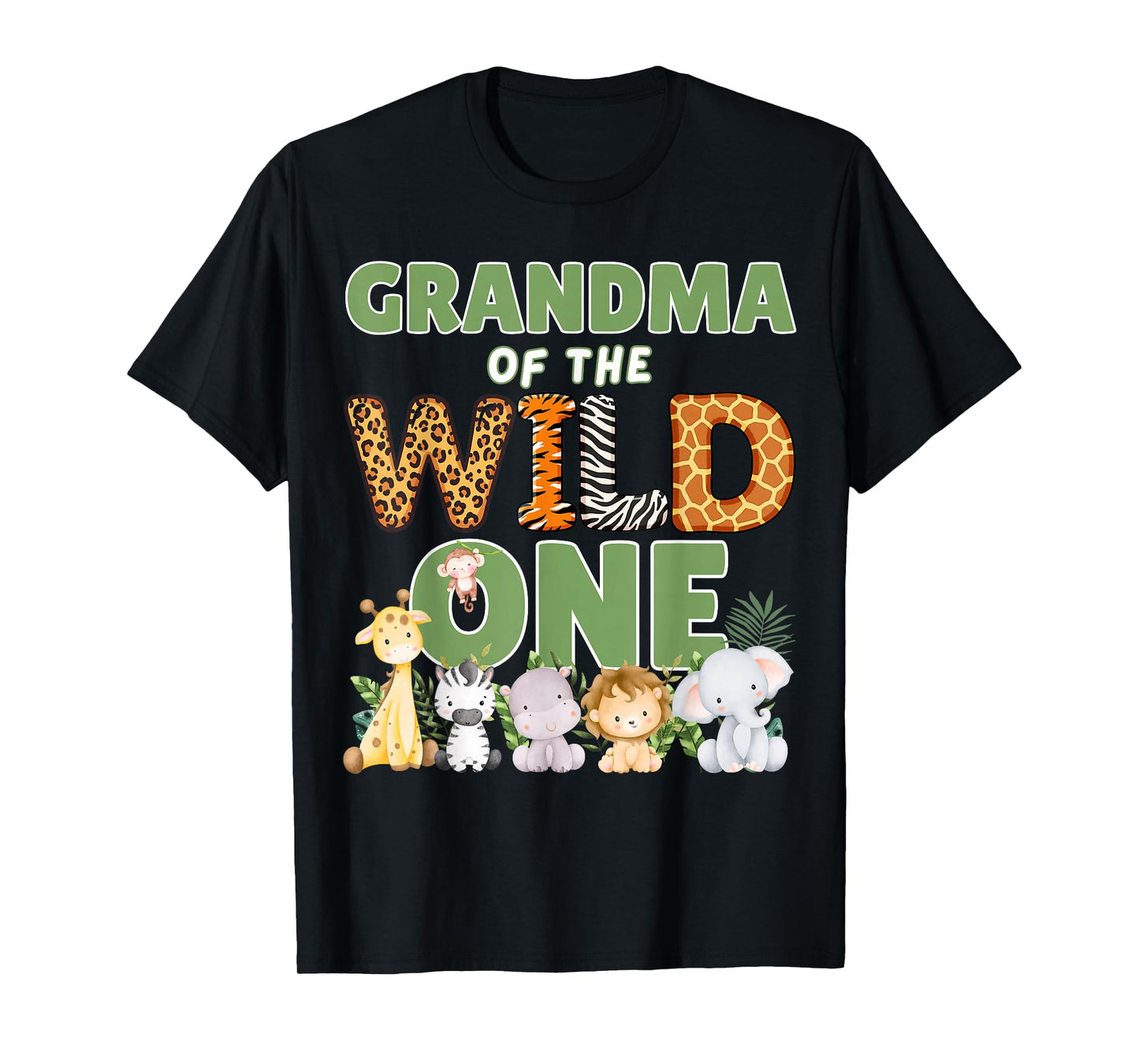 Grandma Of The Wild One 1st Birthday Safari Family Matching T-Shirt