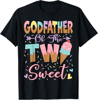 GodFather Of The Two Sweet 2Nd Birthday Summer Ice Cream T-Shirt