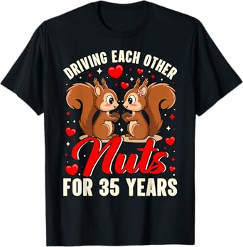 Couples Married 35 Year Funny 35th Wedding Anniversary T-Shirt