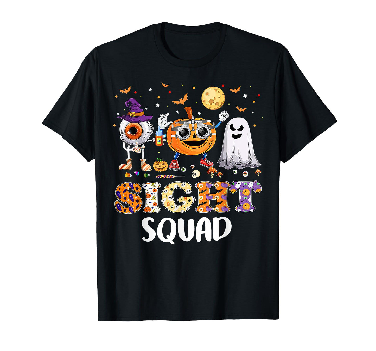 Optometrist Sight Squad Pumpkin Ghost Halloween Costume T-Shirt