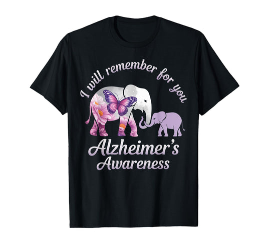 Alzheimer's Awareness Elephant I Will Remember for You T-Shirt