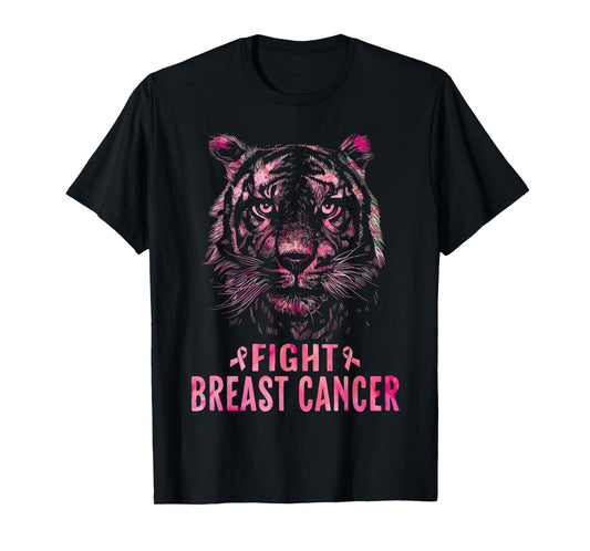 Fight Breast Cancer Awareness 2025 Shirts For Women Tiger T-Shirt