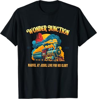 Christian Camp VBS 2025 Wonder His Glory Junction Train T-Shirt
